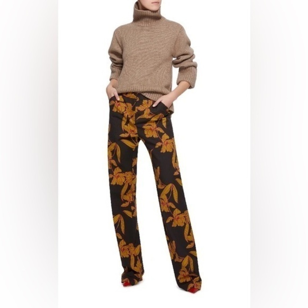 A.l.C Vaughn Floral-Print Straight-Leg Pants size 4